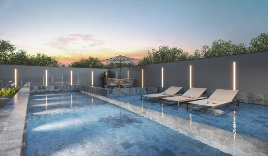 Piscina aquecida adulto e criança